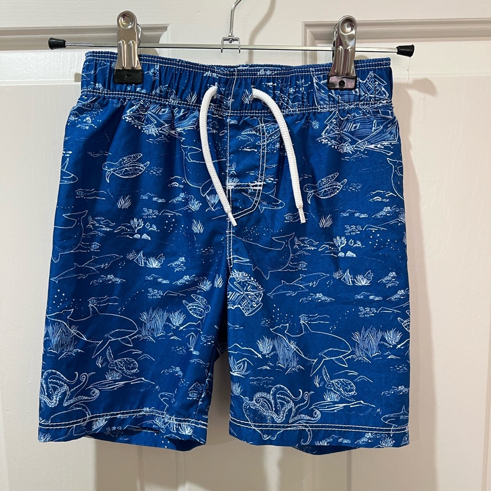 Old Navy Blue Ocean Print Boys Swim Shorts